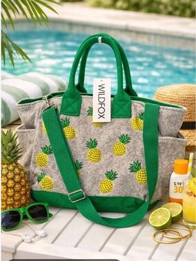 Wildfox Pineapple Embroidered Tote NWT